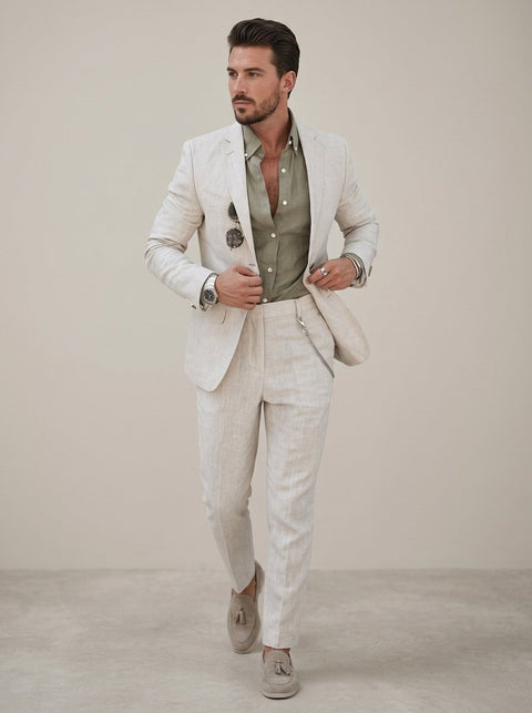 Ergora Sterling — Modern Two-Piece Suit - Ivory