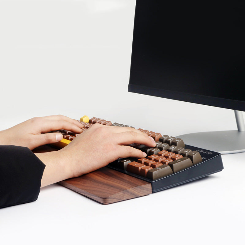 Ergora Walnut Wrist Rest — Warm, Steady Support