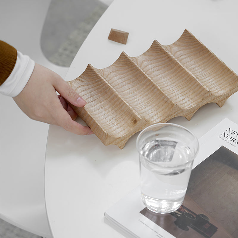 Ergora Onda — Solid Wood Wave Catch-All Tray