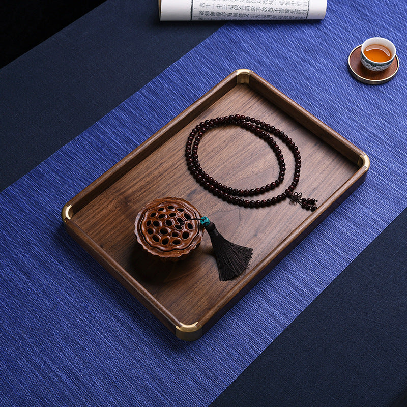 Ergora Nara — Walnut & Brass Serving Tray