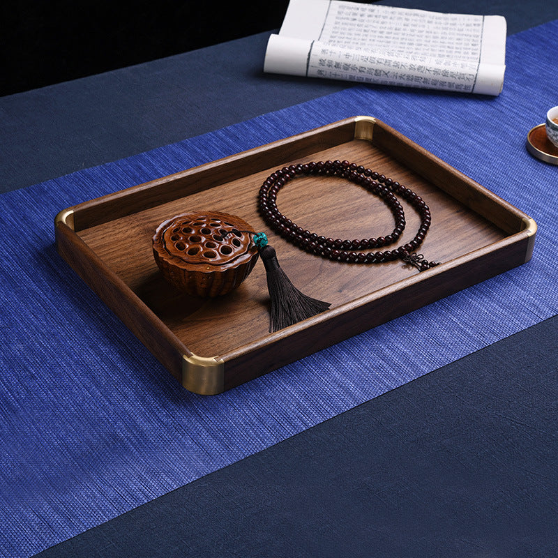 Ergora Nara — Walnut & Brass Serving Tray