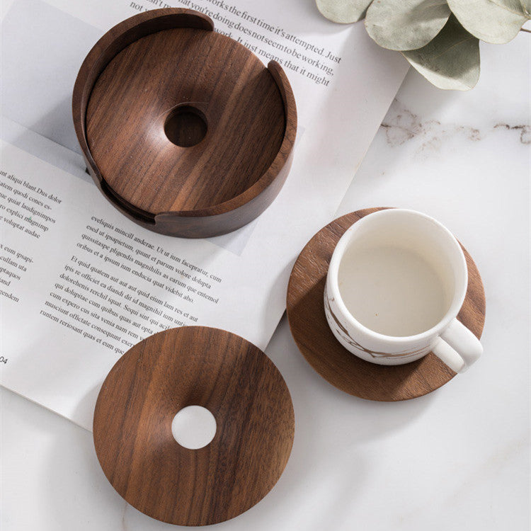 Ergora Rest Coasters — Solid Walnut, Soft Landing