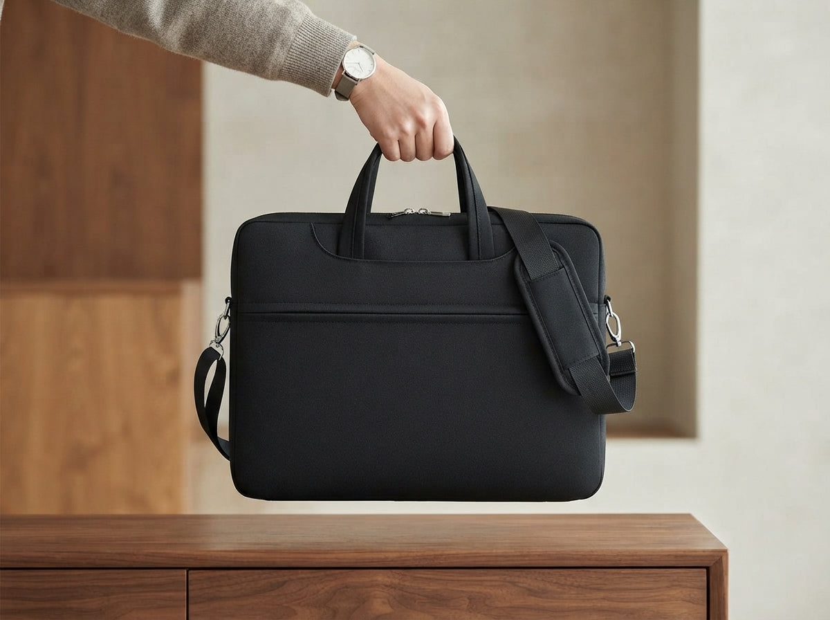 Carrying the Ergora Commute Case by its handles