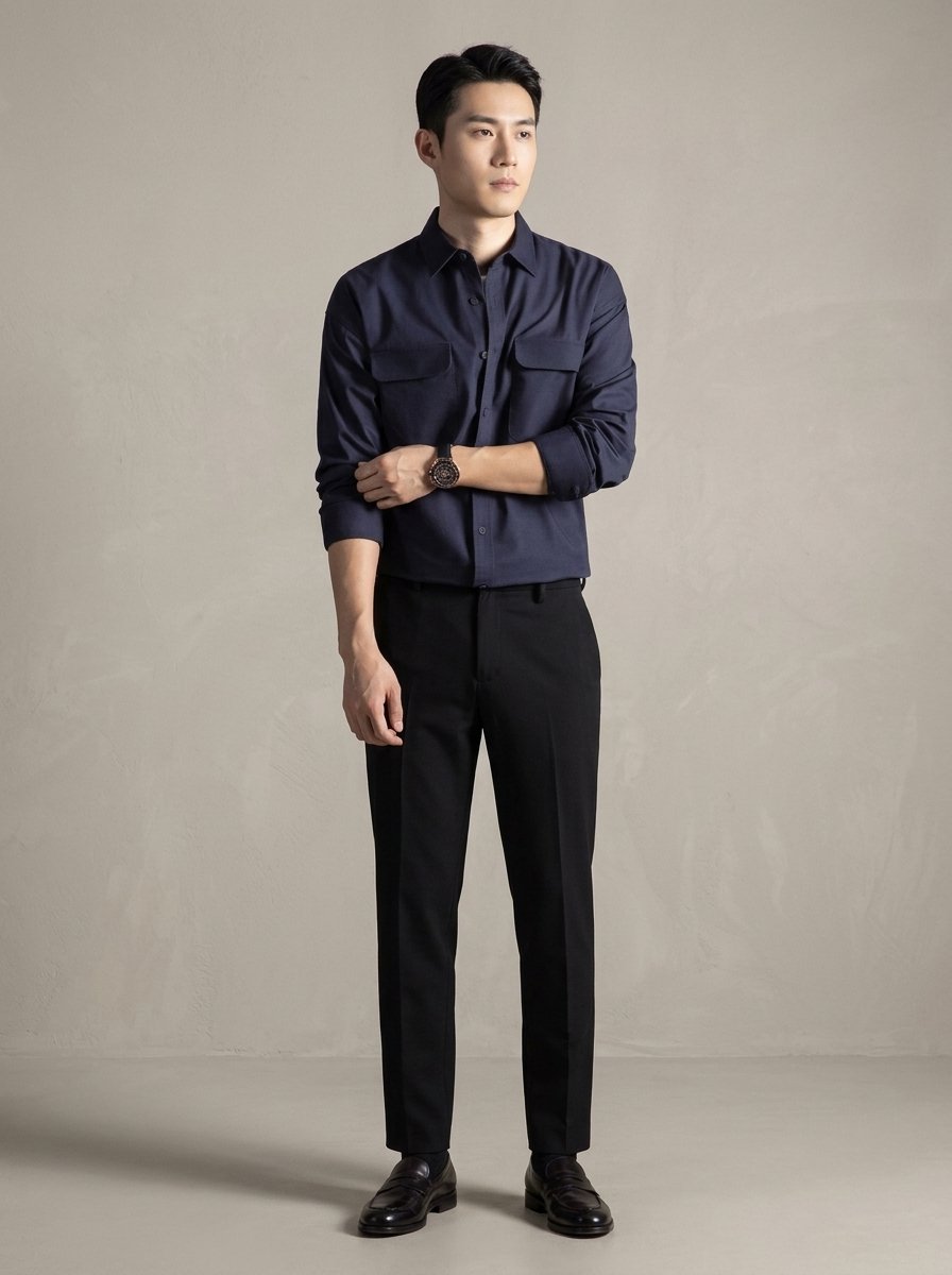 Ergora Atlas — Cotton Utility Overshirt - Blue