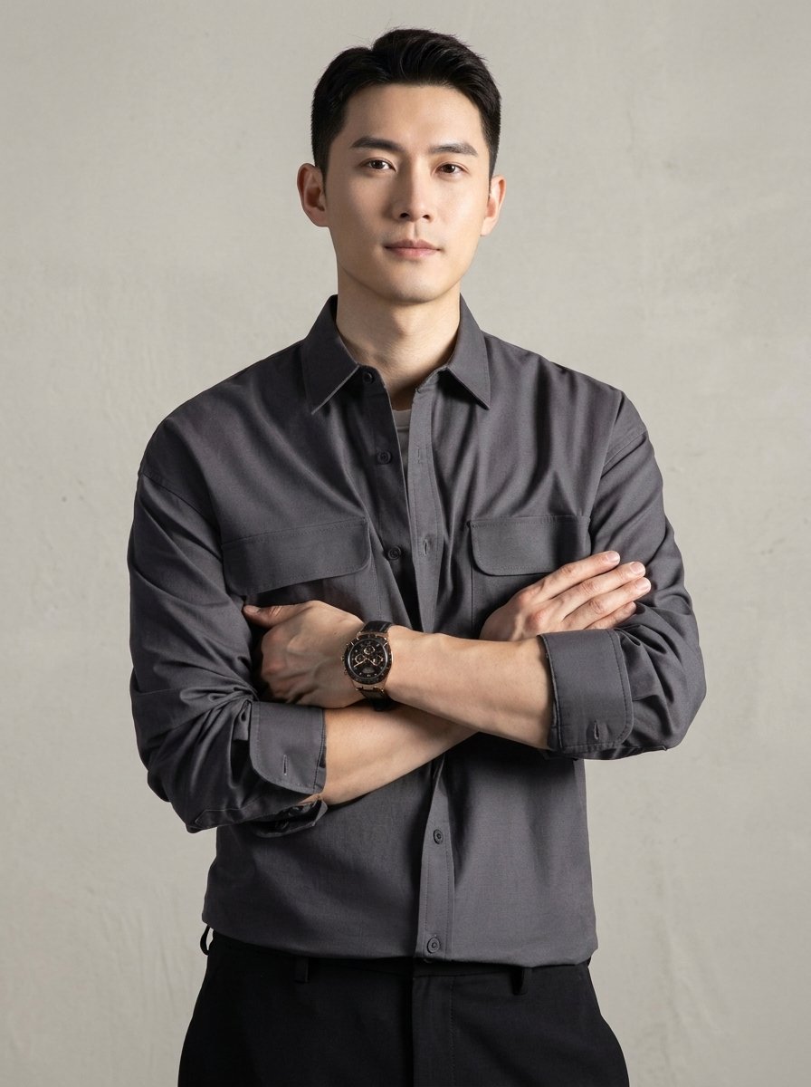 Ergora Atlas — Cotton Utility Overshirt - Dark Gray
