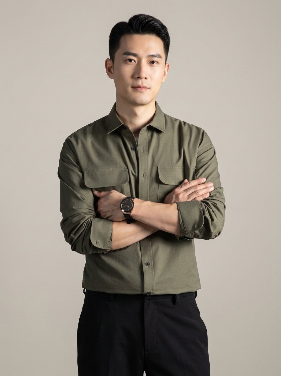 Ergora Atlas — Cotton Utility Overshirt - Green