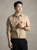 Ergora Atlas — Cotton Utility Overshirt - Khaki