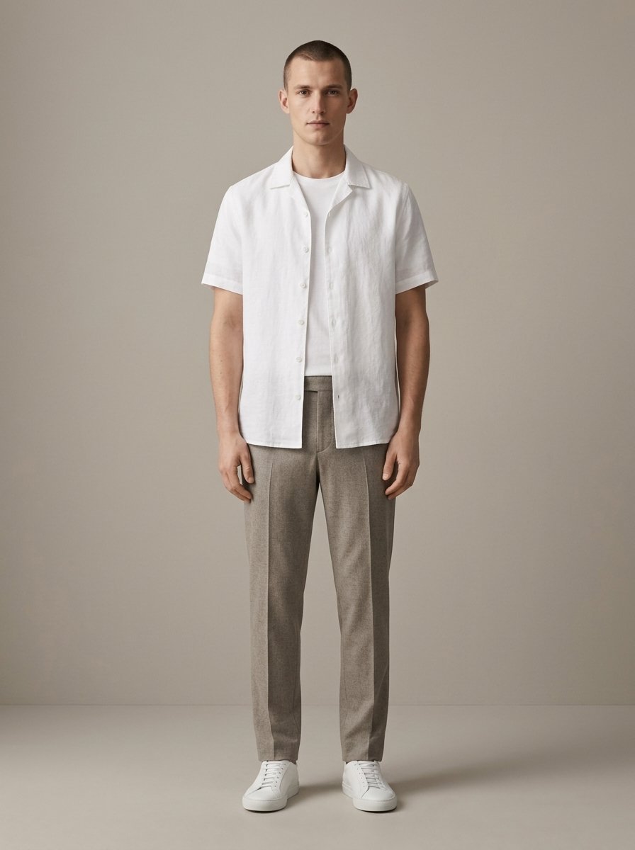 Ergora Breeze — Short-Sleeve Cotton Shirt - White
