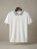 Ergora Court — Knitted Zip Polo - White