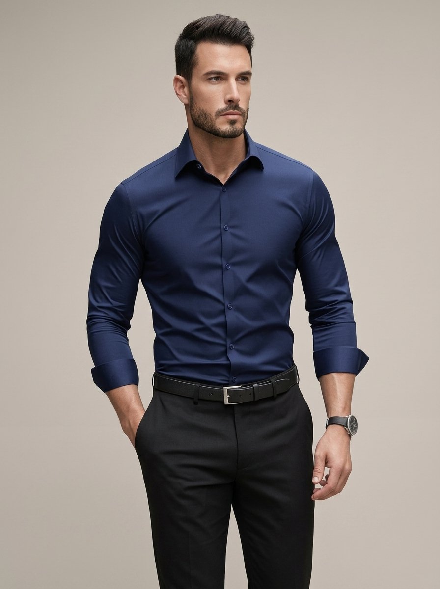 Ergora Crisp — Wrinkle-Resistant Shirt - Navy Blue