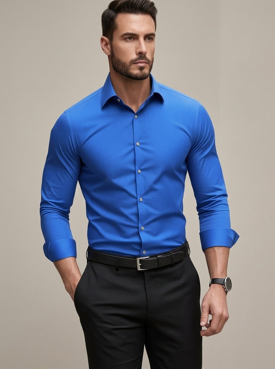 Ergora Crisp — Wrinkle-Resistant Shirt - Sapphire Blue