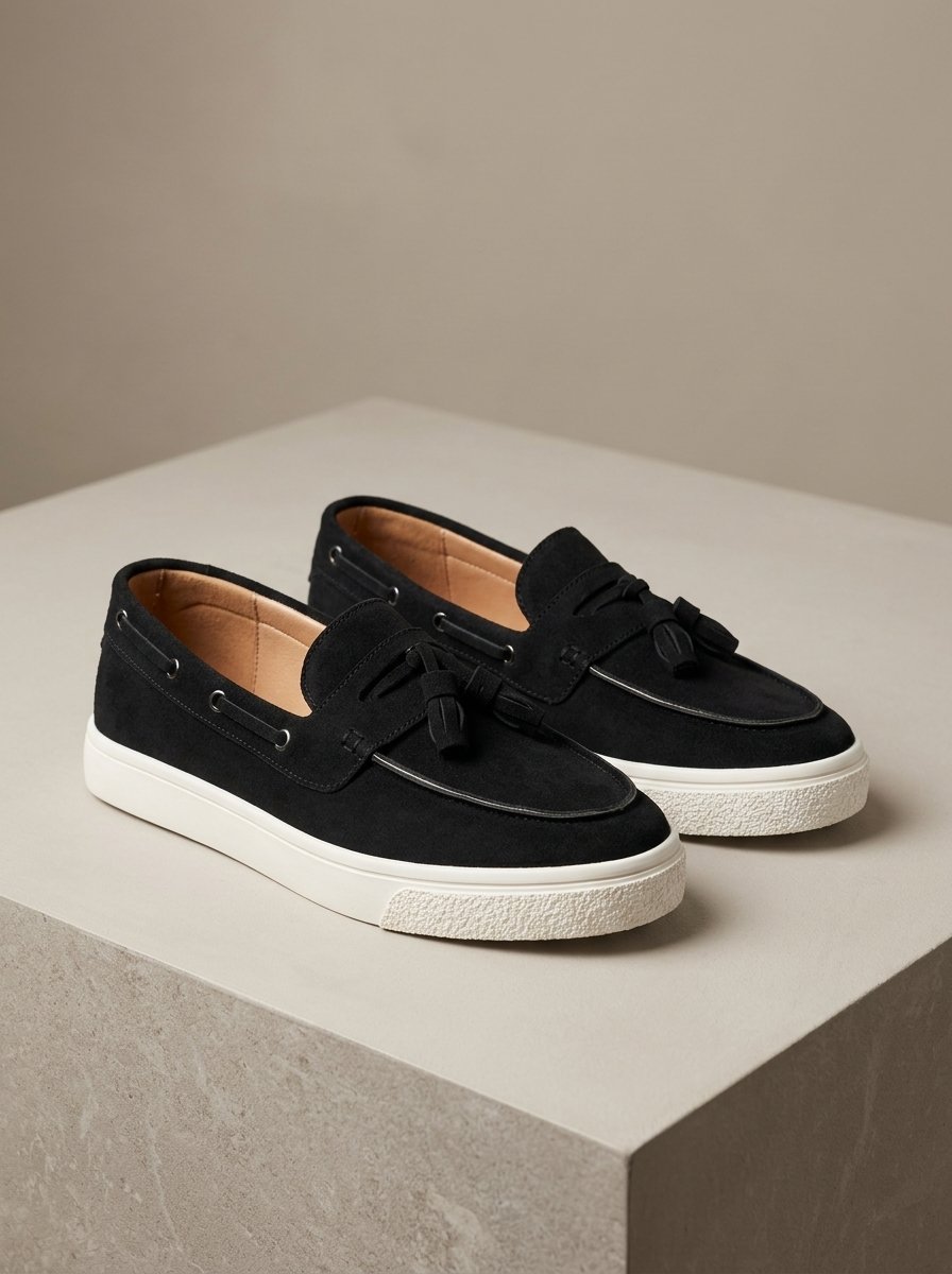 Ergora Pace — Suede-Finish Slip-On Loafers - Black