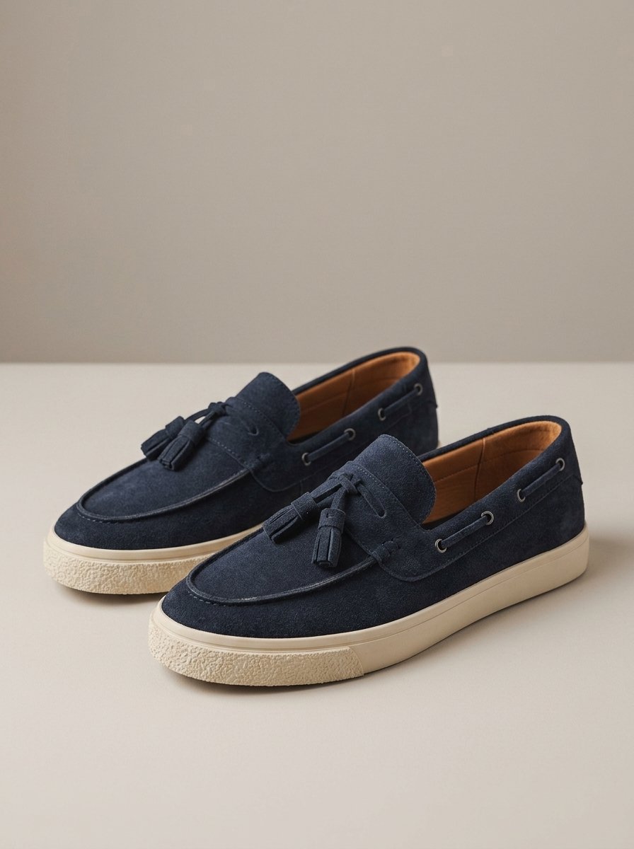 Ergora Pace — Suede-Finish Slip-On Loafers - Dark Blue
