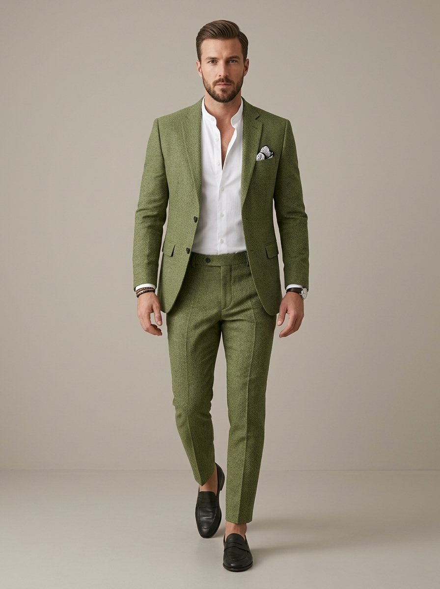 Ergora Sterling — Modern Two-Piece Suit - Sage Green