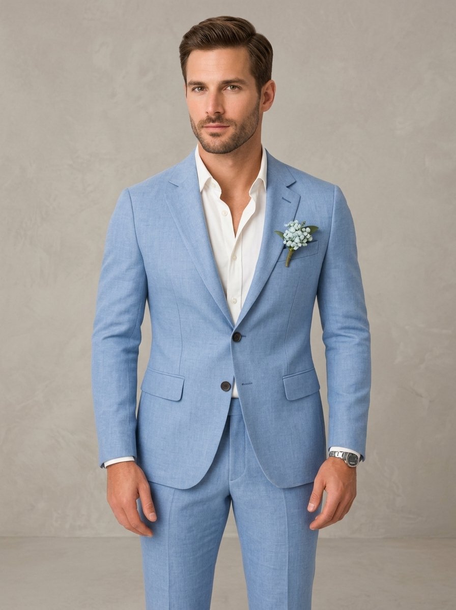Ergora Sterling — Modern Two-Piece Suit - Sky Blue
