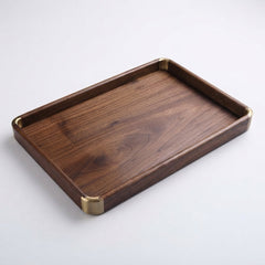 Ergora Nara - Walnut & Brass Serving Tray