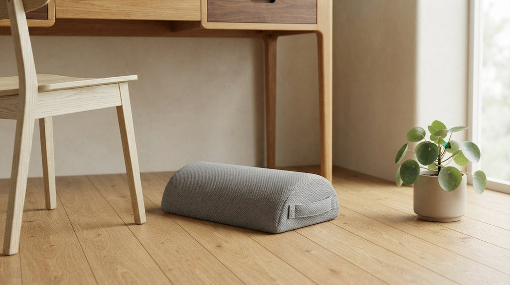 Ergora Repose footrest in a calm home-office footwell