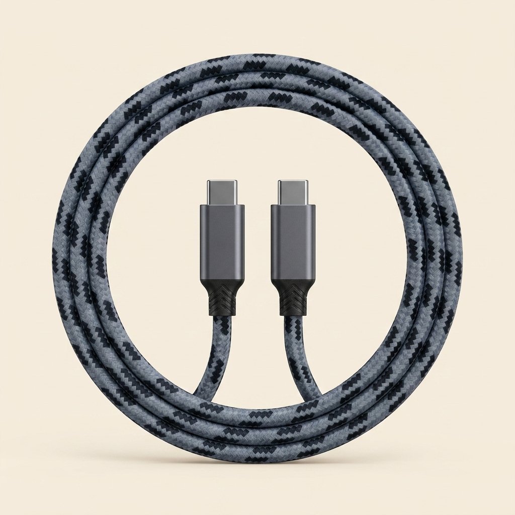 Ergora Link braided USB-C to USB-C cable, grey
